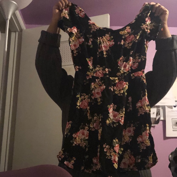 Black Floral Romper - Picture 2 of 5